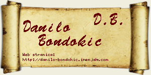 Danilo Bondokić vizit kartica